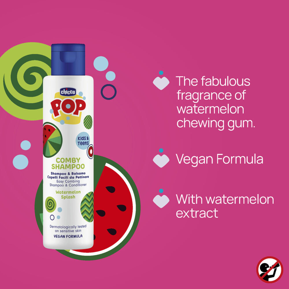 Chicco pop comby shampoo splash de pastèque 250ml