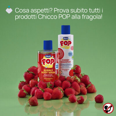 Chicco pop gel douche pétillant fraise bonbon 300ml Chicco pop gel douche pétillant fraise bonbon 300ml