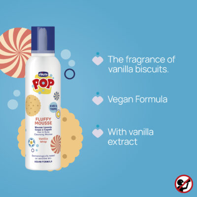 Chicco POP Mousse Fluffy Cheveux et Corps Vanille 200ml