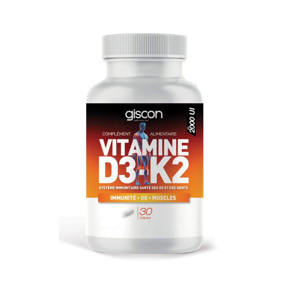 Giscon vitamine d3+k2 30 gélules