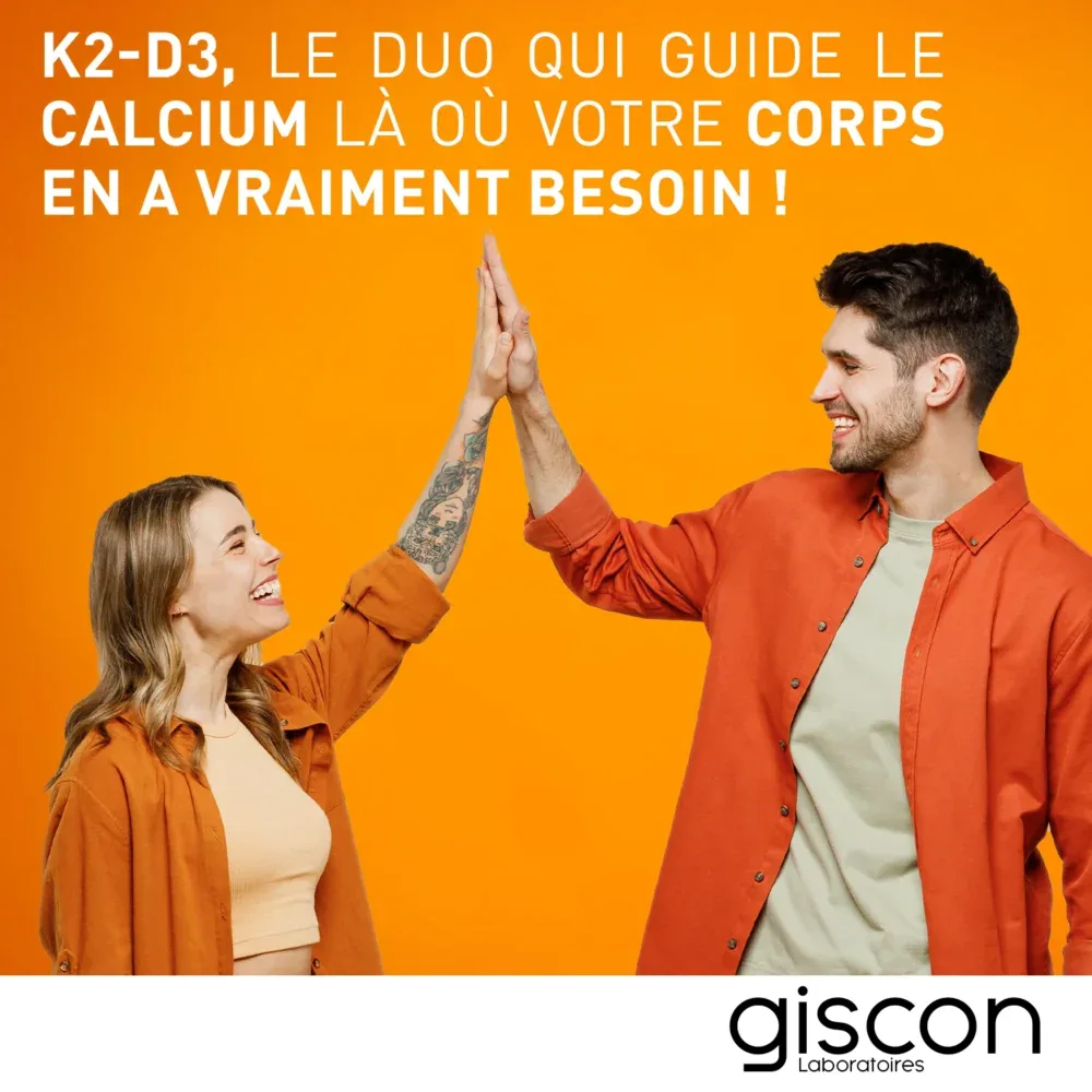 Giscon vitamine d3+k2 30 gélules