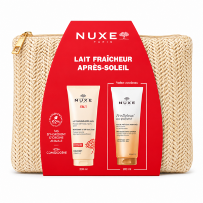Nuxe Lait Fraicheur Après-Soleil + Huile de Douche 200ml et Trousses Offerte