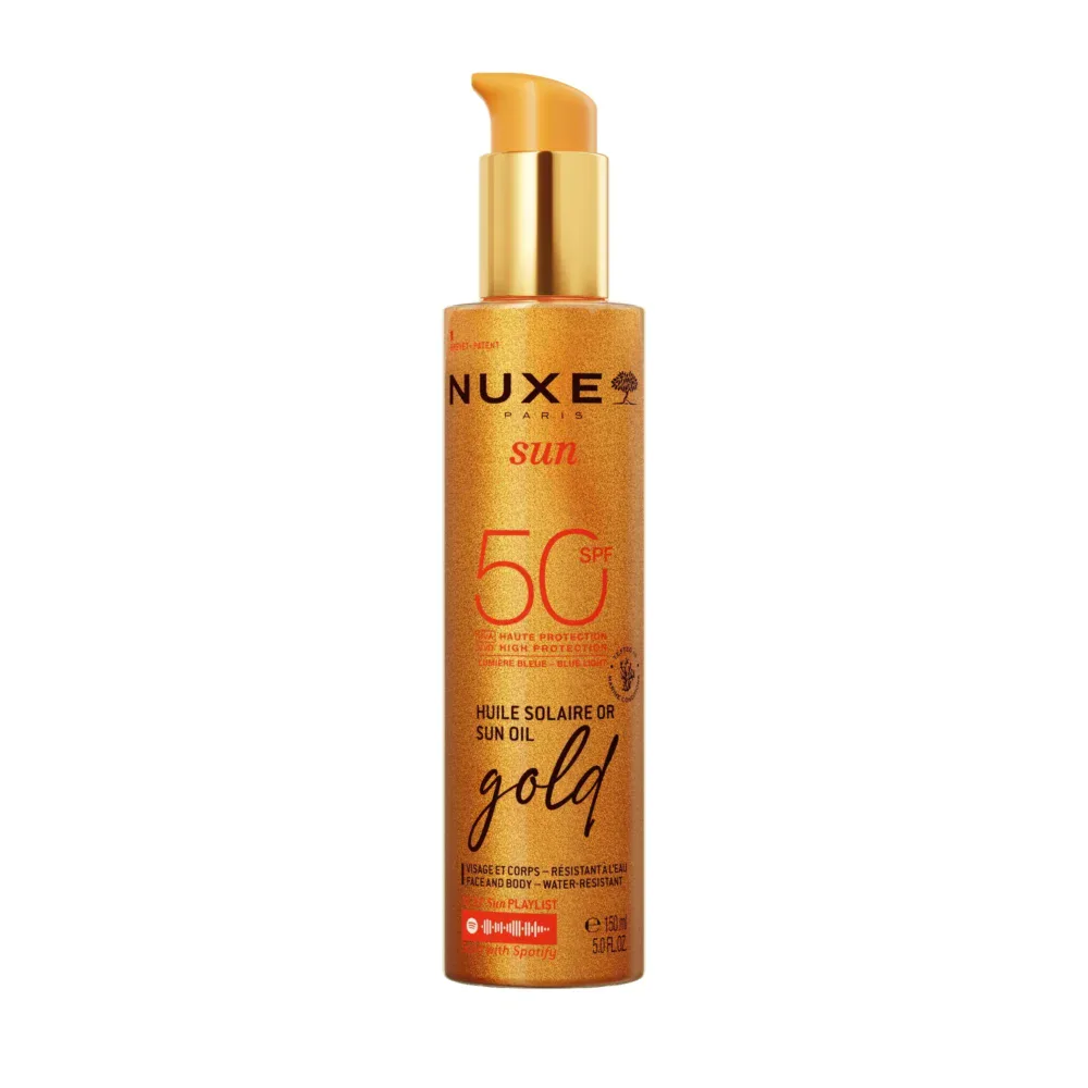 Nuxe sun huile solaire or visage et corps gold spf50 150ml