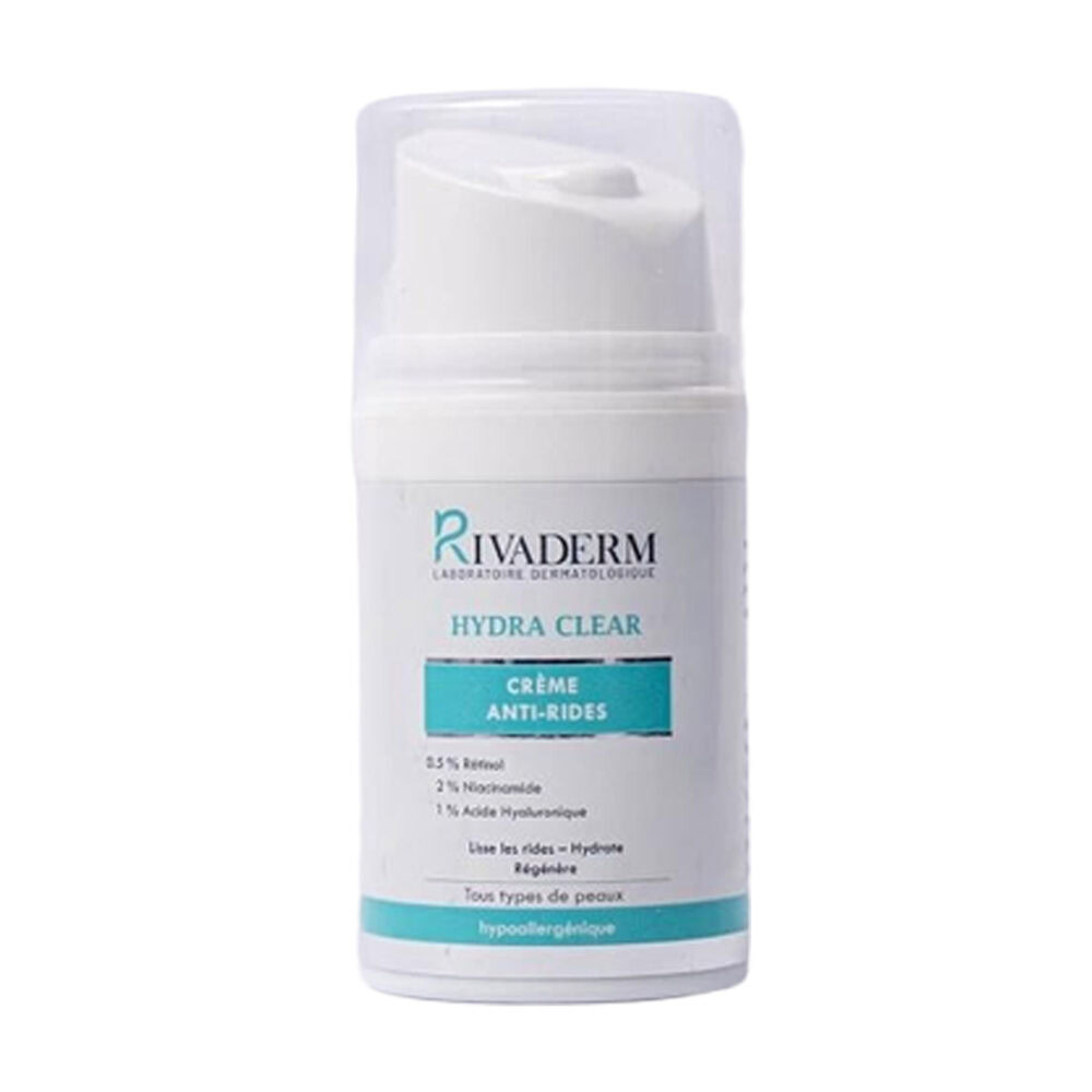 Rivaderm hydra clear crème hydratante anti-rides 50 gr