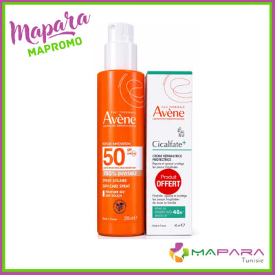 Avene Spray Solaire Invisible SPF 50+ Adulte 200ml + Cicalfate+ Crème Réparatrice 40ml Offerte