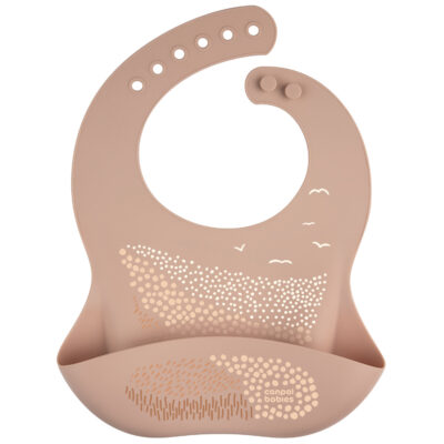 Canpol Bavoir en Silicone pour Bébé avec Poche 51/030 Beige