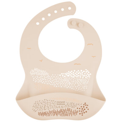 Canpol Bavoir en Silicone pour Bébé avec Poche 51/030 Creme