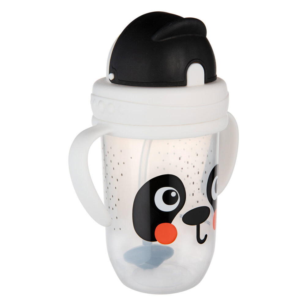 Canpol gobelet anti-fuites avec paille lestée panda 270ml