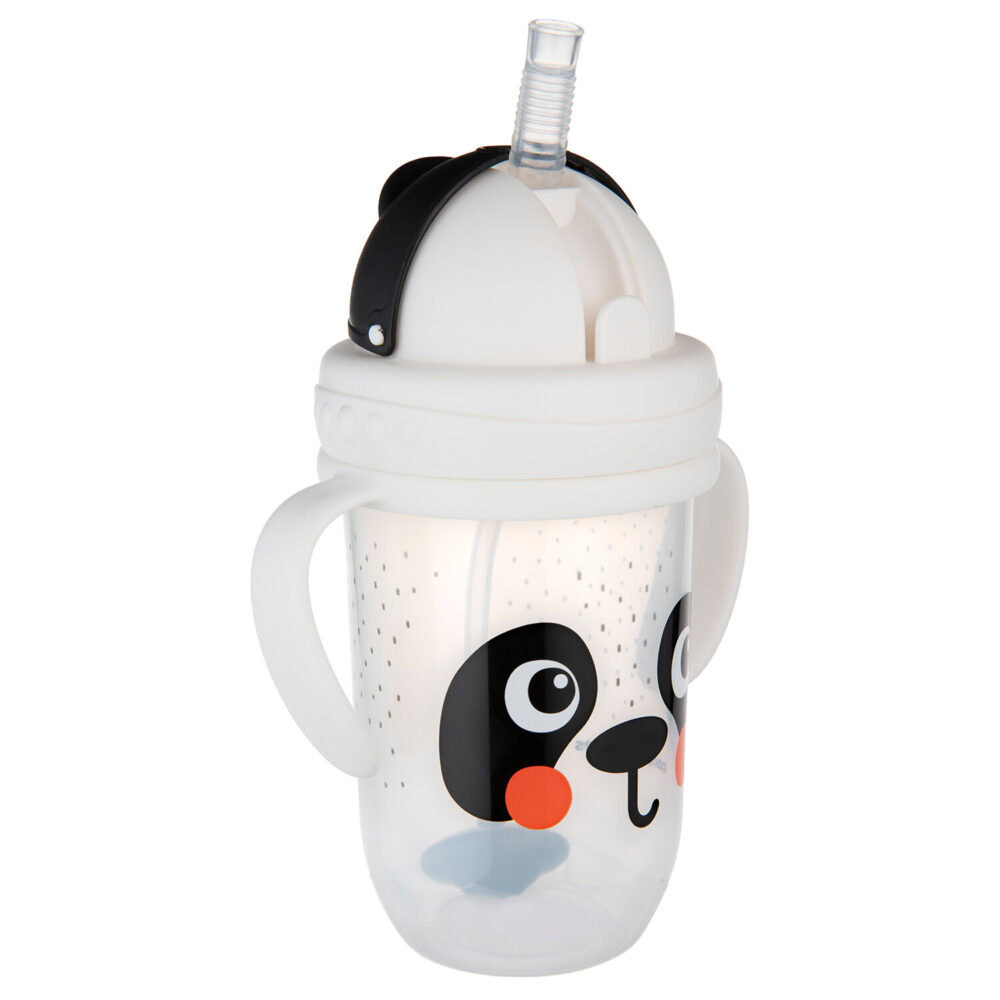 Canpol gobelet anti-fuites avec paille lestée panda 270ml
