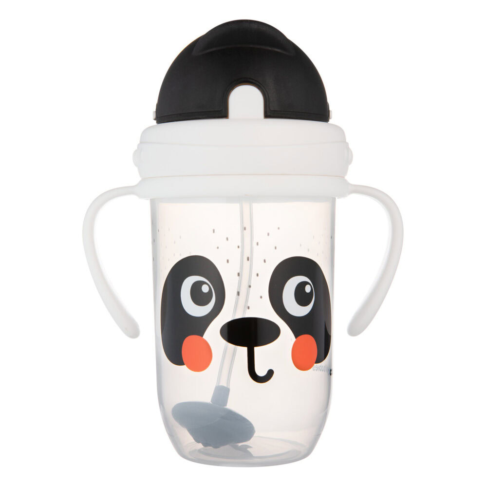 Canpol gobelet anti-fuites avec paille lestée panda 270ml