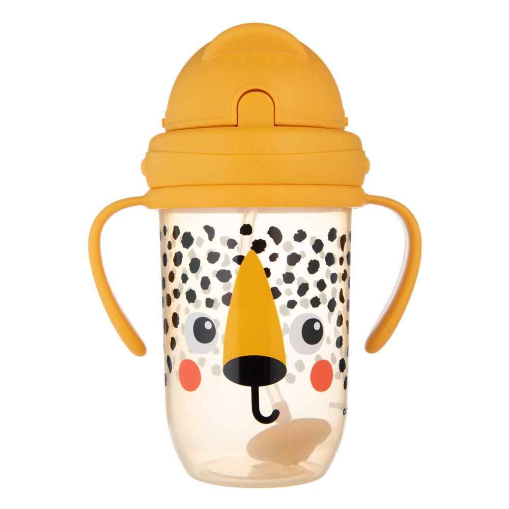 Canpol gobelet anti-fuites guépard avec paille lestée 56/617 270ml