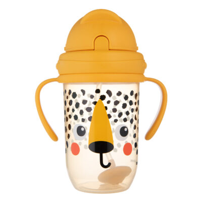 Canpol gobelet anti-fuites guépard avec paille lestée 56/617 270ml