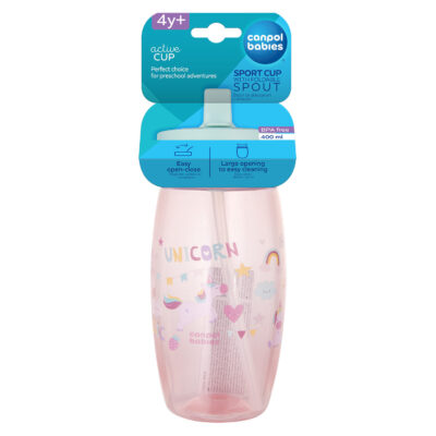 Canpol gobelet de sport pour bébés avec bec pliable licorne 400ml