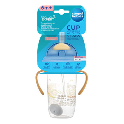 Canpol tasse anti fuites avec paille 56/620_bei 270ml Canpol tasse anti fuites avec paille 56/620_bei 270ml