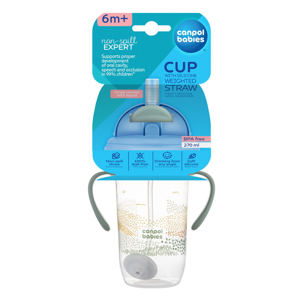 Canpol tasse anti fuites avec paille 56/620_gre 270ml