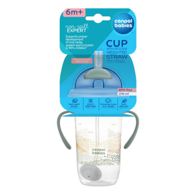 Canpol tasse anti fuites avec paille 56/620_gre 270ml