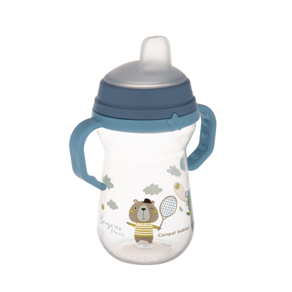 Canpol tasse bébé avec bec en silicone firstcup 56/613_blu 250ml