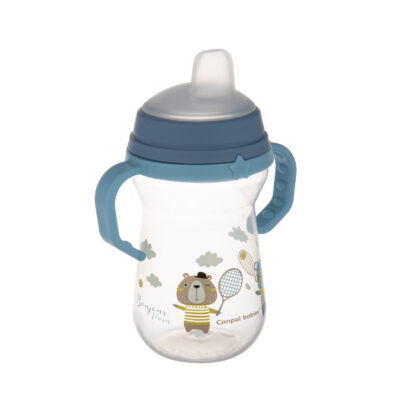 Canpol tasse bébé avec bec en silicone firstcup 56/613_blu 250ml