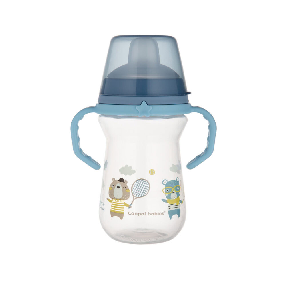 Canpol tasse bébé avec bec en silicone firstcup 56/613_blu 250ml
