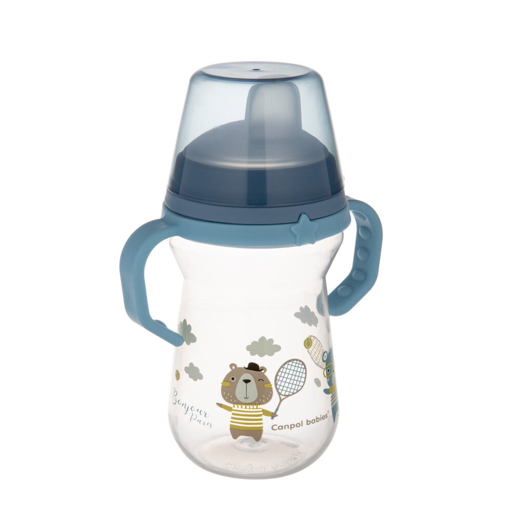 Canpol tasse bébé avec bec en silicone firstcup 56/613_blu 250ml