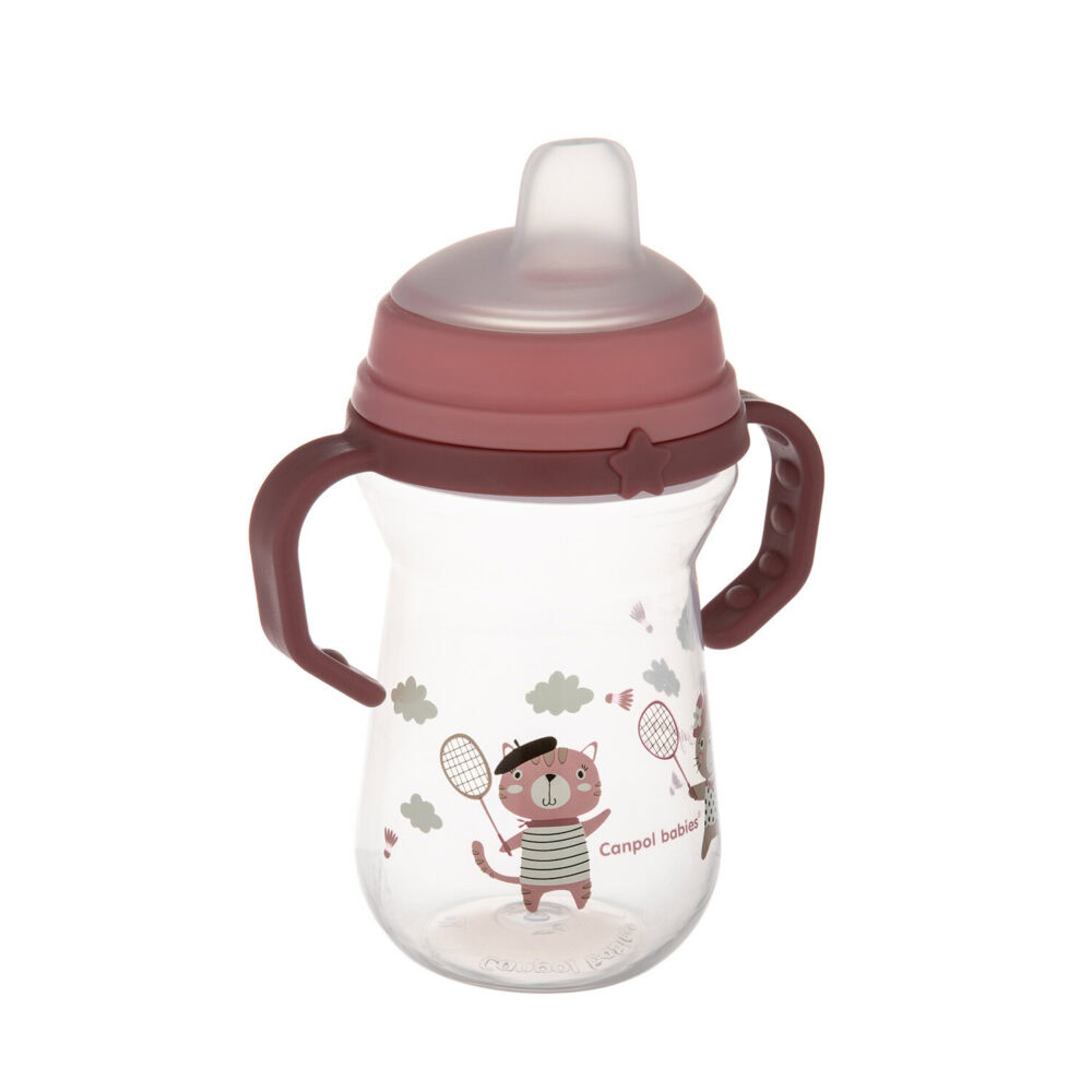 Canpol tasse bébé avec bec en silicone firstcup 56/613_pin 250ml