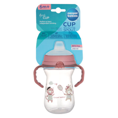 Canpol tasse bébé avec bec en silicone firstcup 56/613_pin 250ml