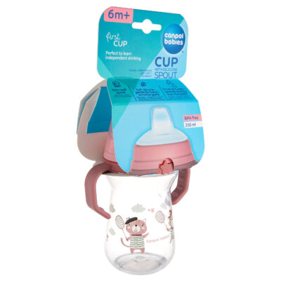 Canpol tasse bébé avec bec en silicone firstcup 56/613_pin 250ml
