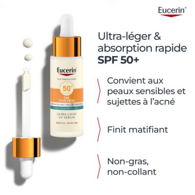 Eucerin sun protection oil control sérum uv ultra-léger spf50+ 30ml Eucerin sun protection oil control sérum uv ultra-léger spf50+ 30ml