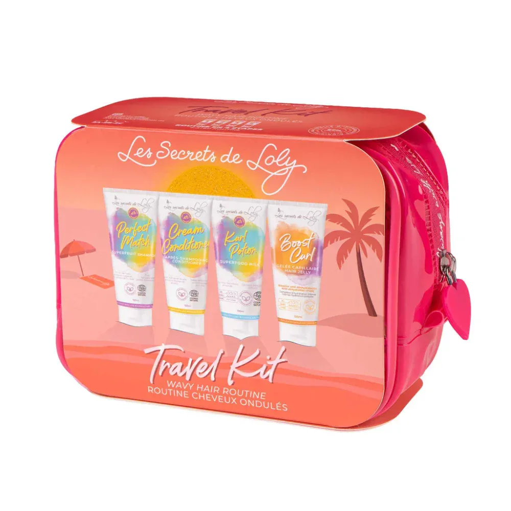 Les secrets de loly trousse de voyage cheveux ondulés