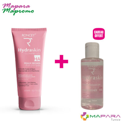 Roncey hydraskin gel nettoyant peaux seches 200ml + deo douche hydraskin peau seche 50ml (offert)