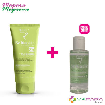 Roncey sebiaskin gel nettoyant peaux grasses 200ml + deo douche sebiaskin peau grasse 50ml (offert)
