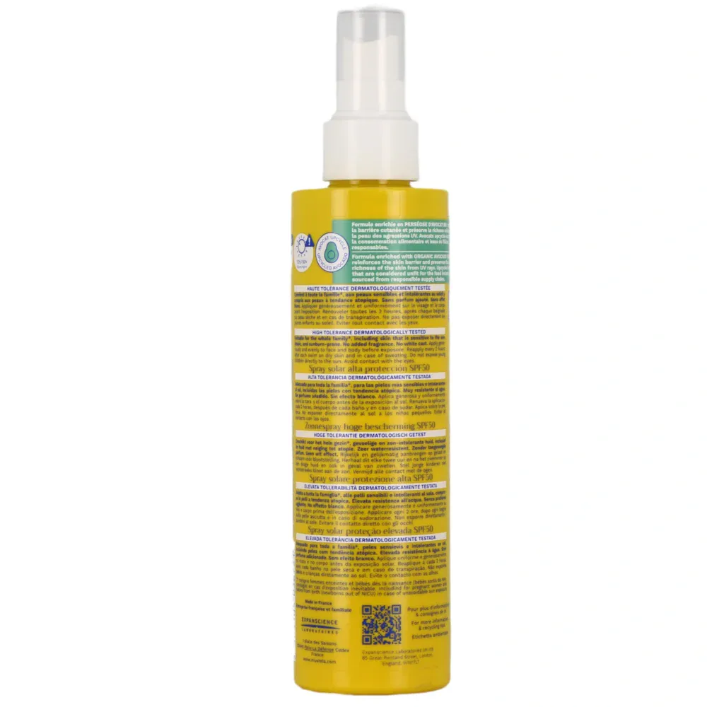 Mustela spray solaire haute protection bébé-enfant-famille spf50 200ml