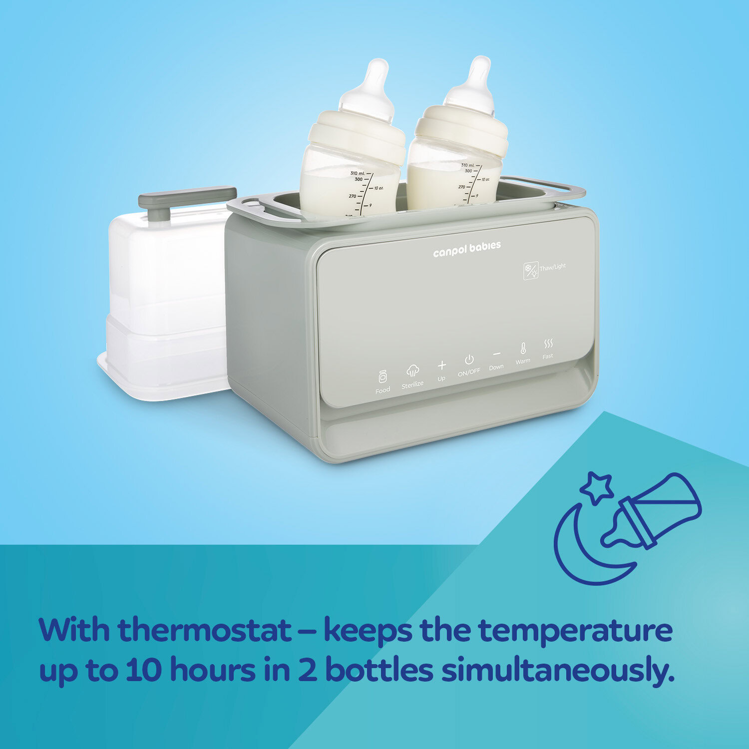 Canpol chauffe-biberon et stérilisateur 7 en 1 avec thermostat et lampe 12/218 Canpol chauffe-biberon et stérilisateur 7 en 1 avec thermostat et lampe 12/218