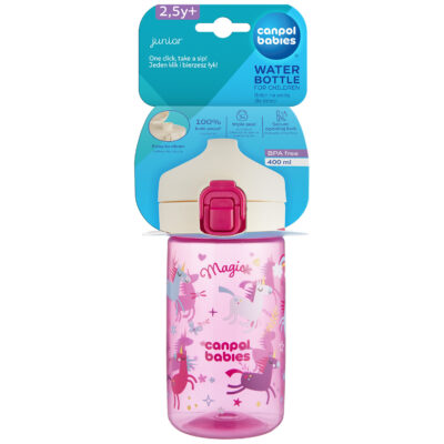 Canpol Gourde Junior Rose pour Enfants de 2 ans et demi et plus 400ml