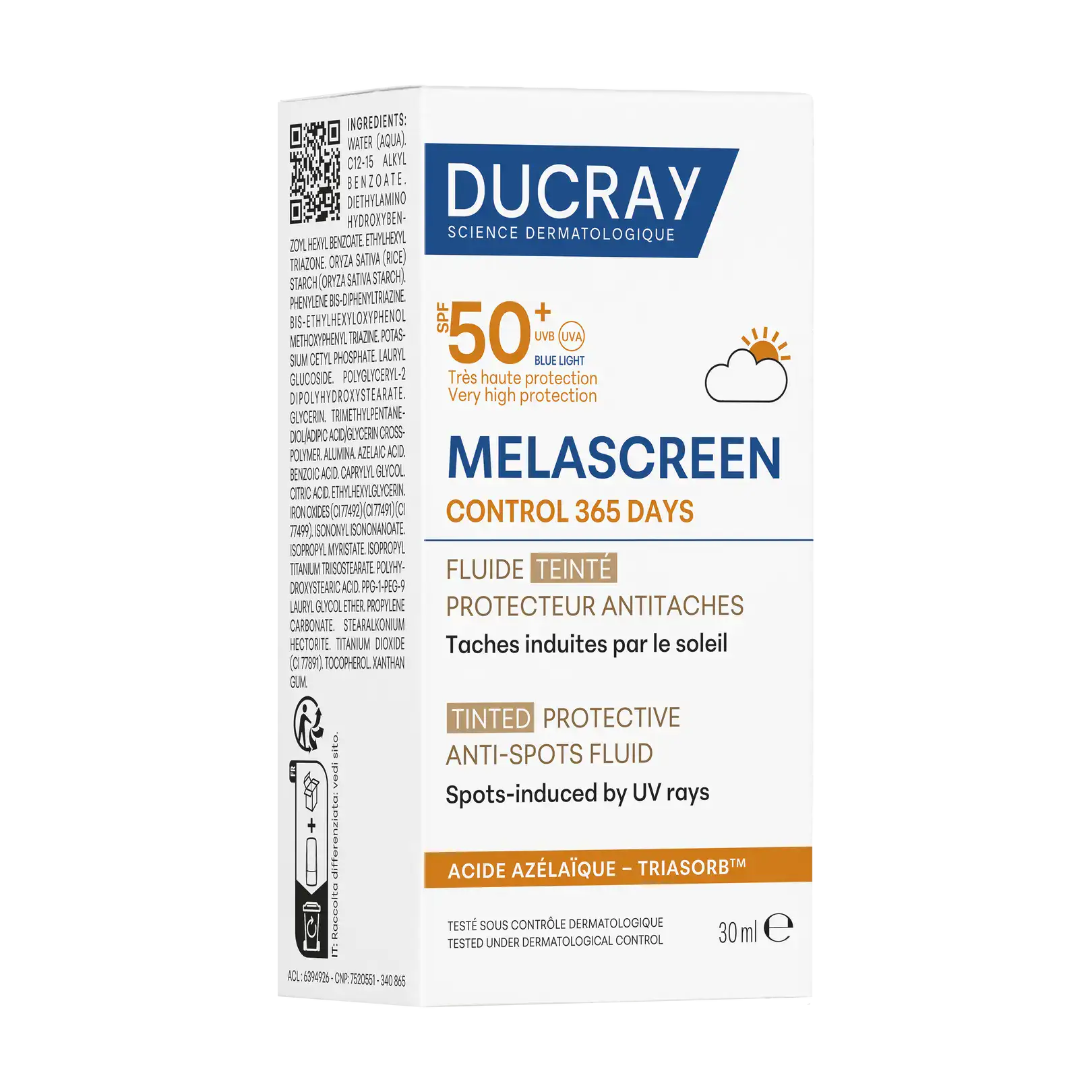 Ducray melascreen fluide teinté protecteur anti-taches spf50+ 30ml Ducray melascreen fluide teinté protecteur anti-taches spf50+ 30ml
