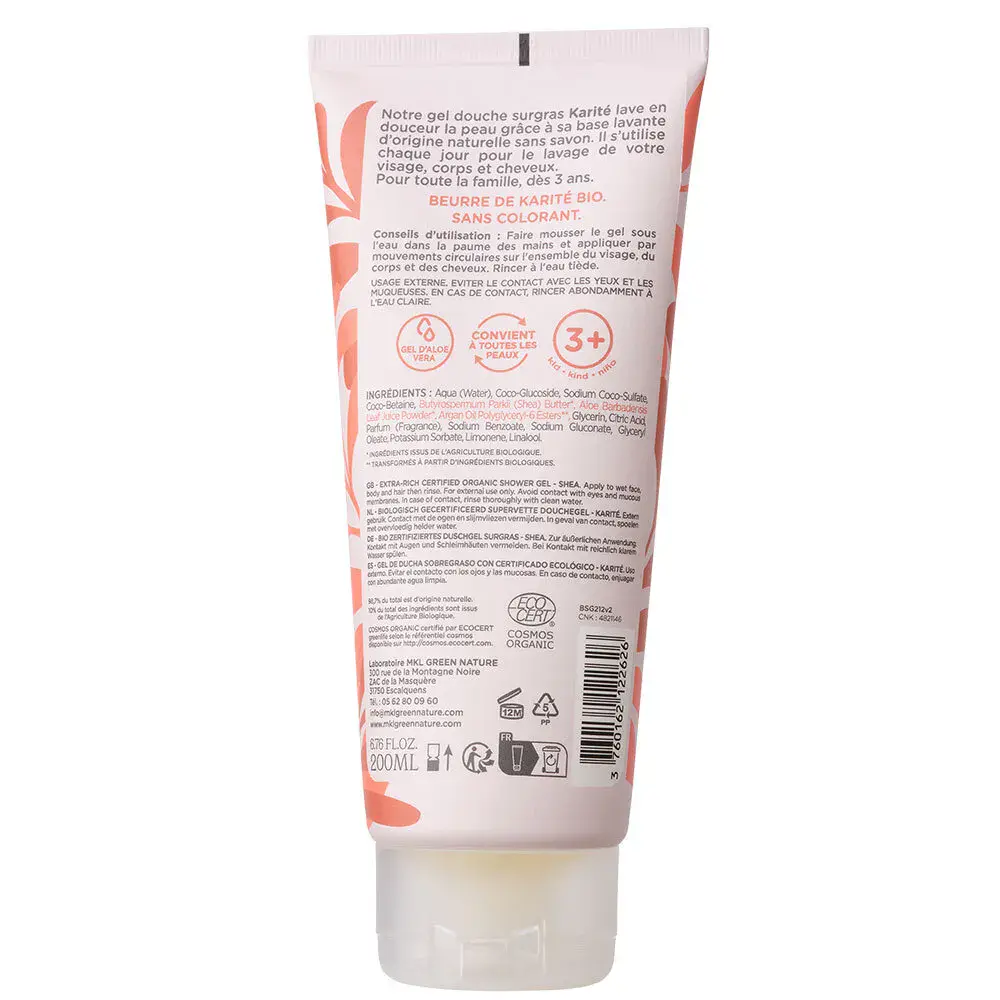 Mkl green nature gel douche surgras karité bio 200ml Mkl green nature gel douche surgras karité bio 200ml