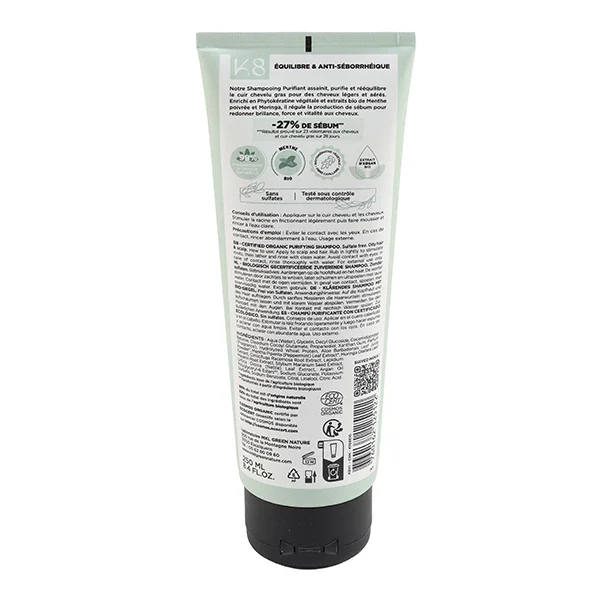 Mkl green nature k8 shampoing purifiant cheveux gras bio 250ml Mkl green nature k8 shampoing purifiant cheveux gras bio 250ml