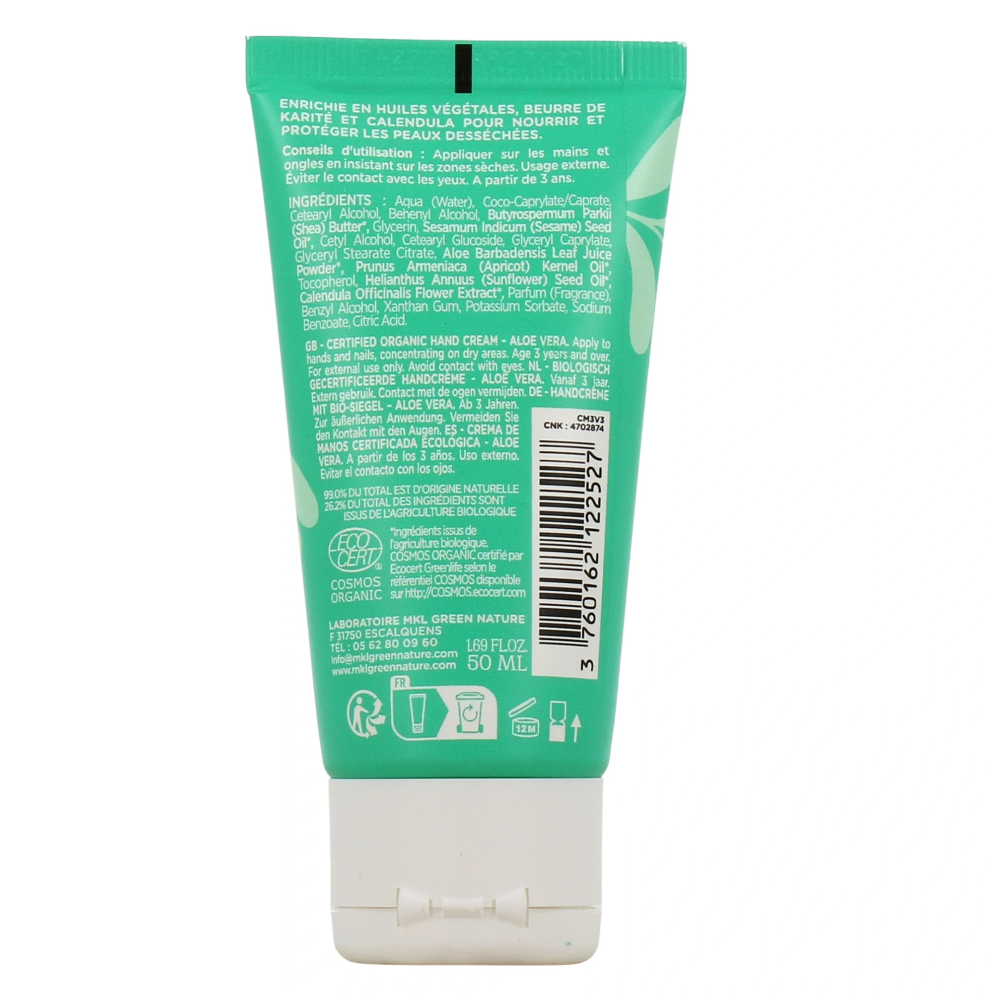 Mkl green nature crème mains aloe vera bio 50ml Mkl green nature crème mains aloe vera bio 50ml