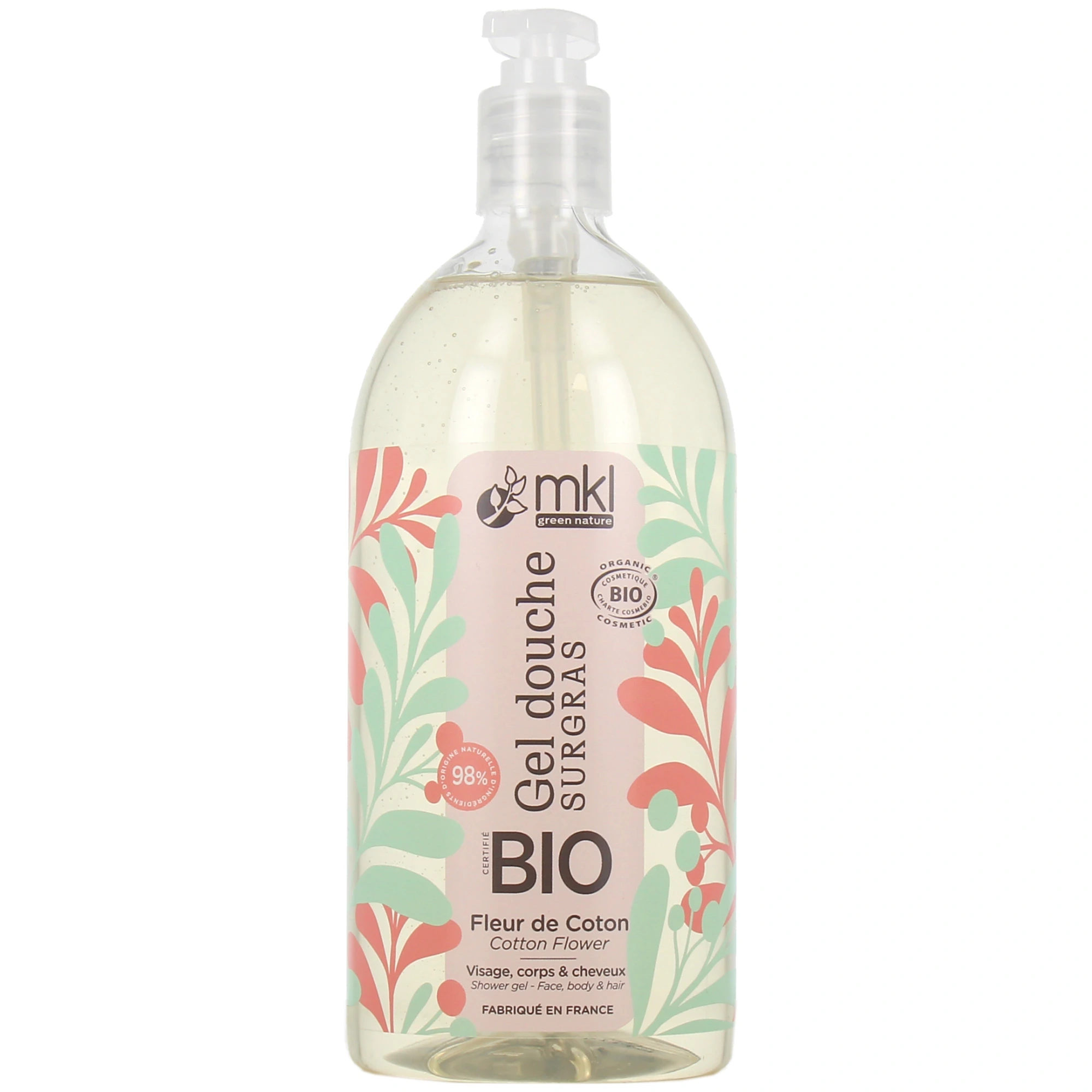 Mkl green nature gel douche surgras fleur de coton bio 1l Mkl green nature gel douche surgras fleur de coton bio 1l
