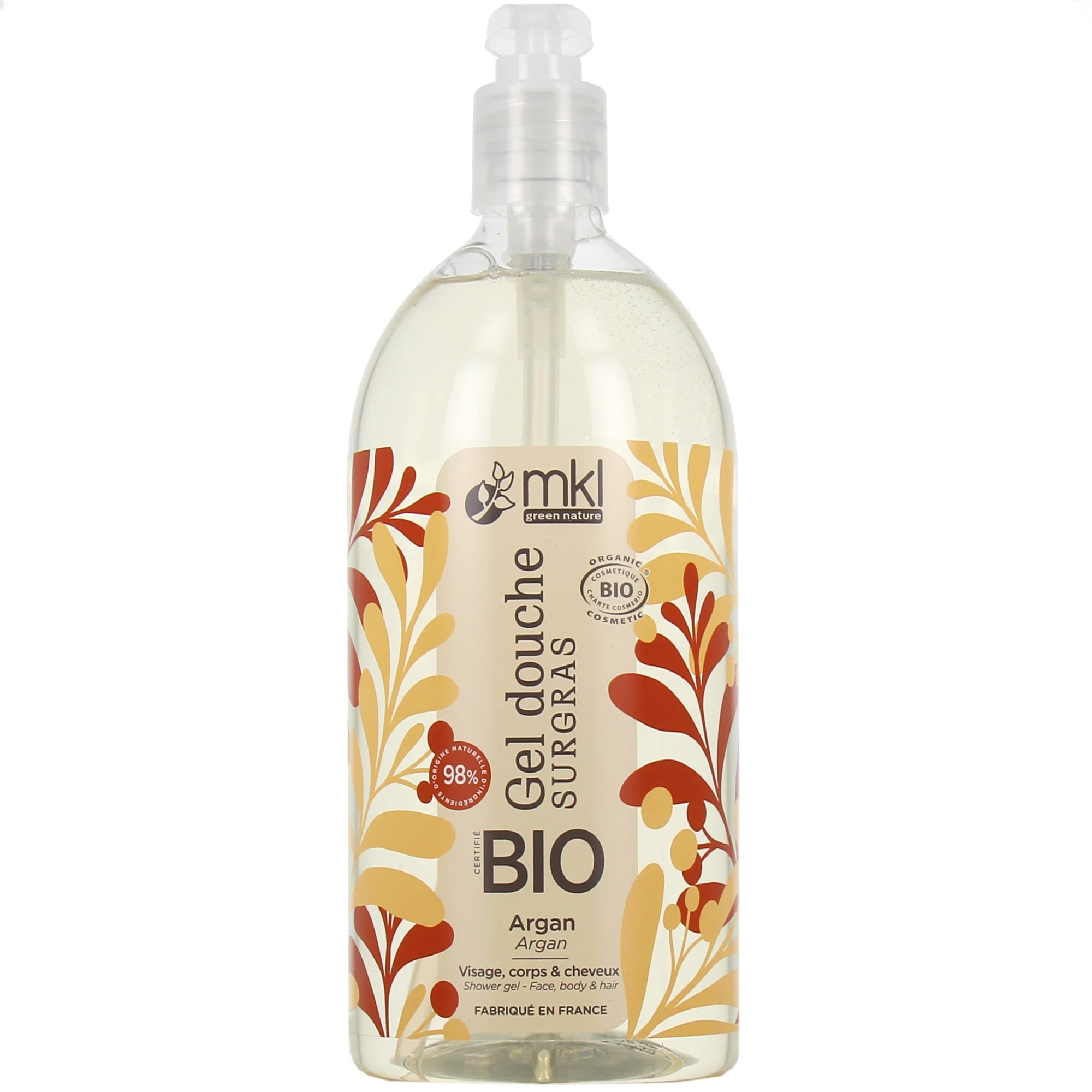 Mkl green nature gel douche surgras argan bio 1l Mkl green nature gel douche surgras argan bio 1l