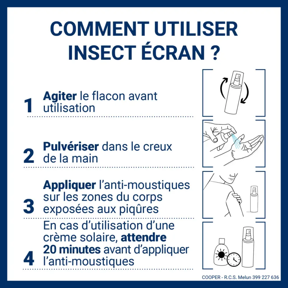 Insect ecran anti-moustiques spray répulsif peau familles 100ml