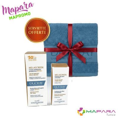 Ducray Routine Antitaches Melascreen (Crème SPF50+ et Contour des Yeux) + Serviette Offerte
