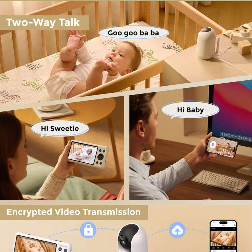 Momcozy baby monitor 2-en-1 surveillance intelligente et sécurisée bm04