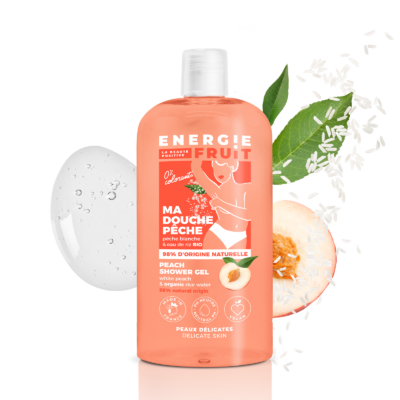 Energie Fruit Gel Douche ph Neutre Pêche Blanche et Eau de Riz 500ml