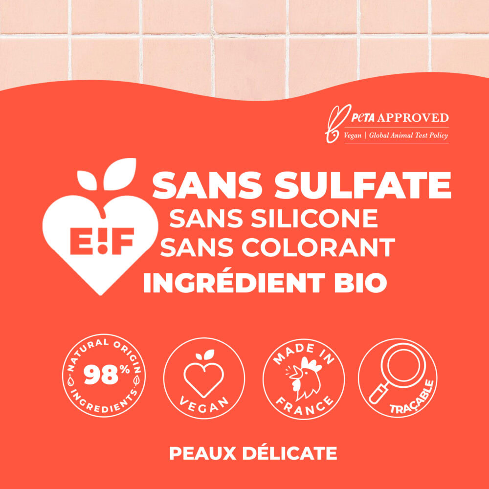 Energie fruit gel douche ph neutre pêche blanche et eau de riz 500ml