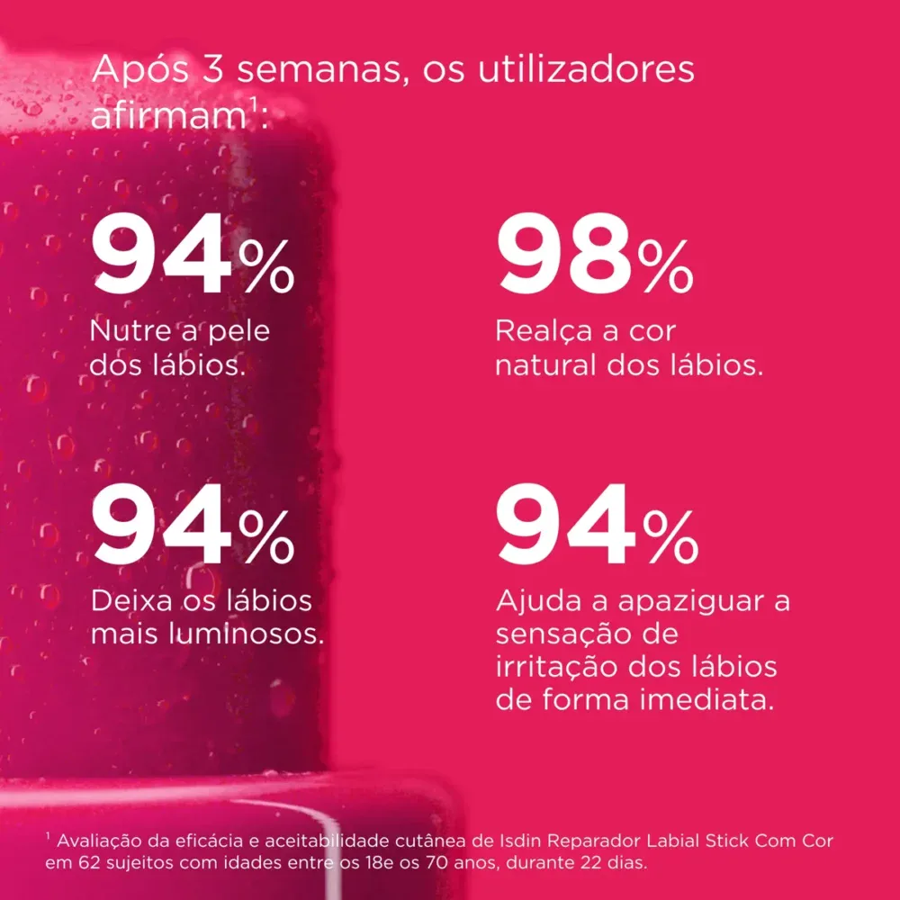 Isdin stick réparateur lèvres teinte rose 4g