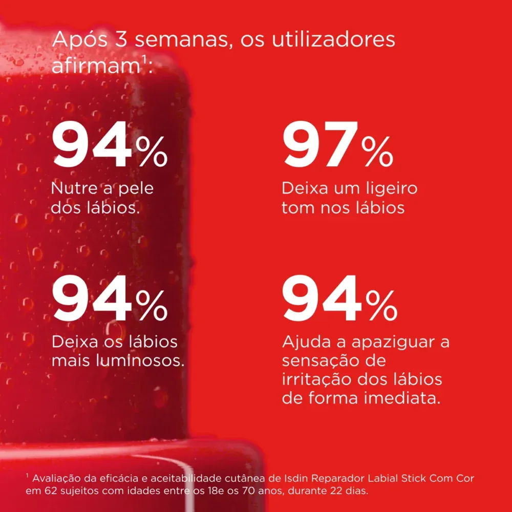 Isdin stick réparateur lèvres teinte rouge 4g