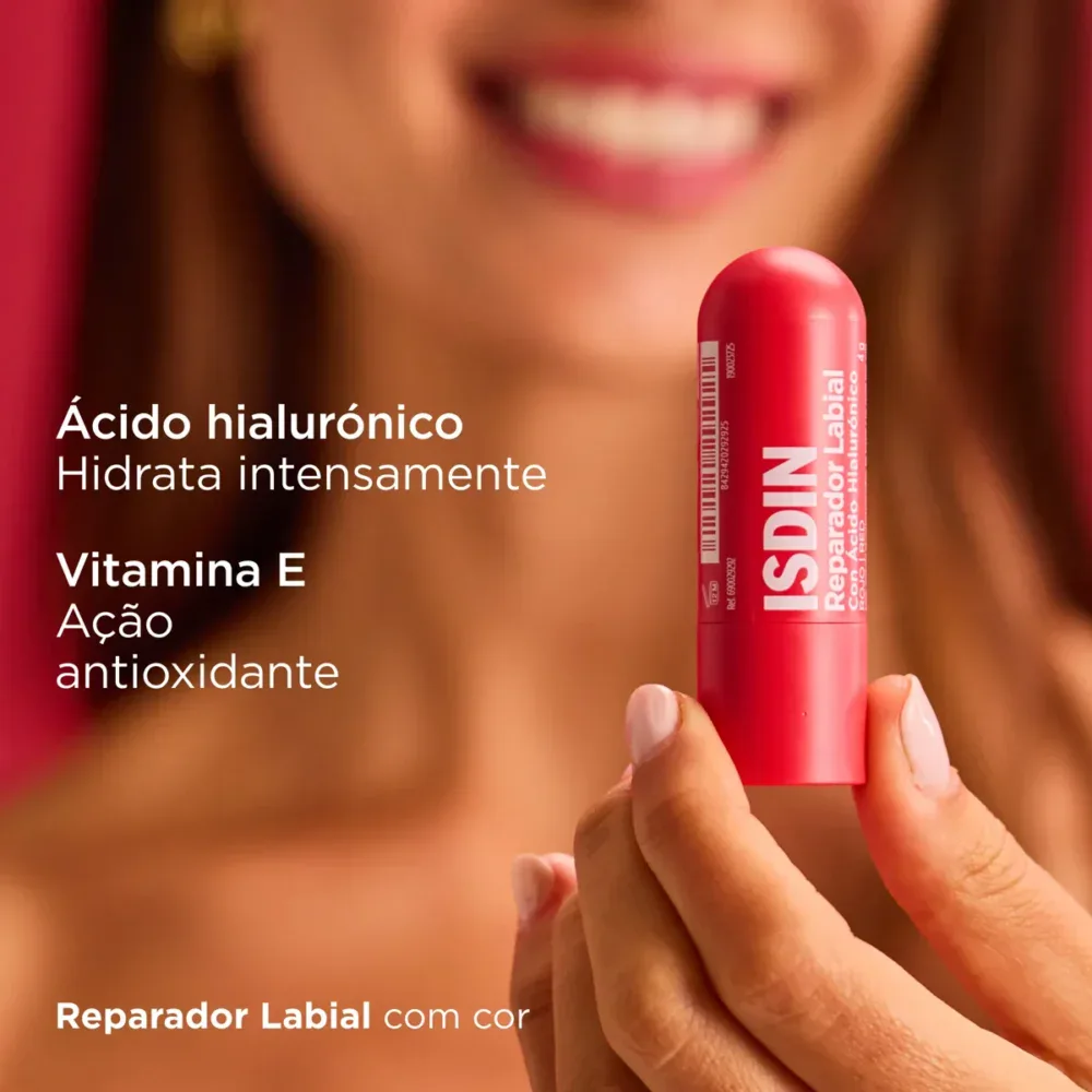 Isdin stick réparateur lèvres teinte rouge 4g