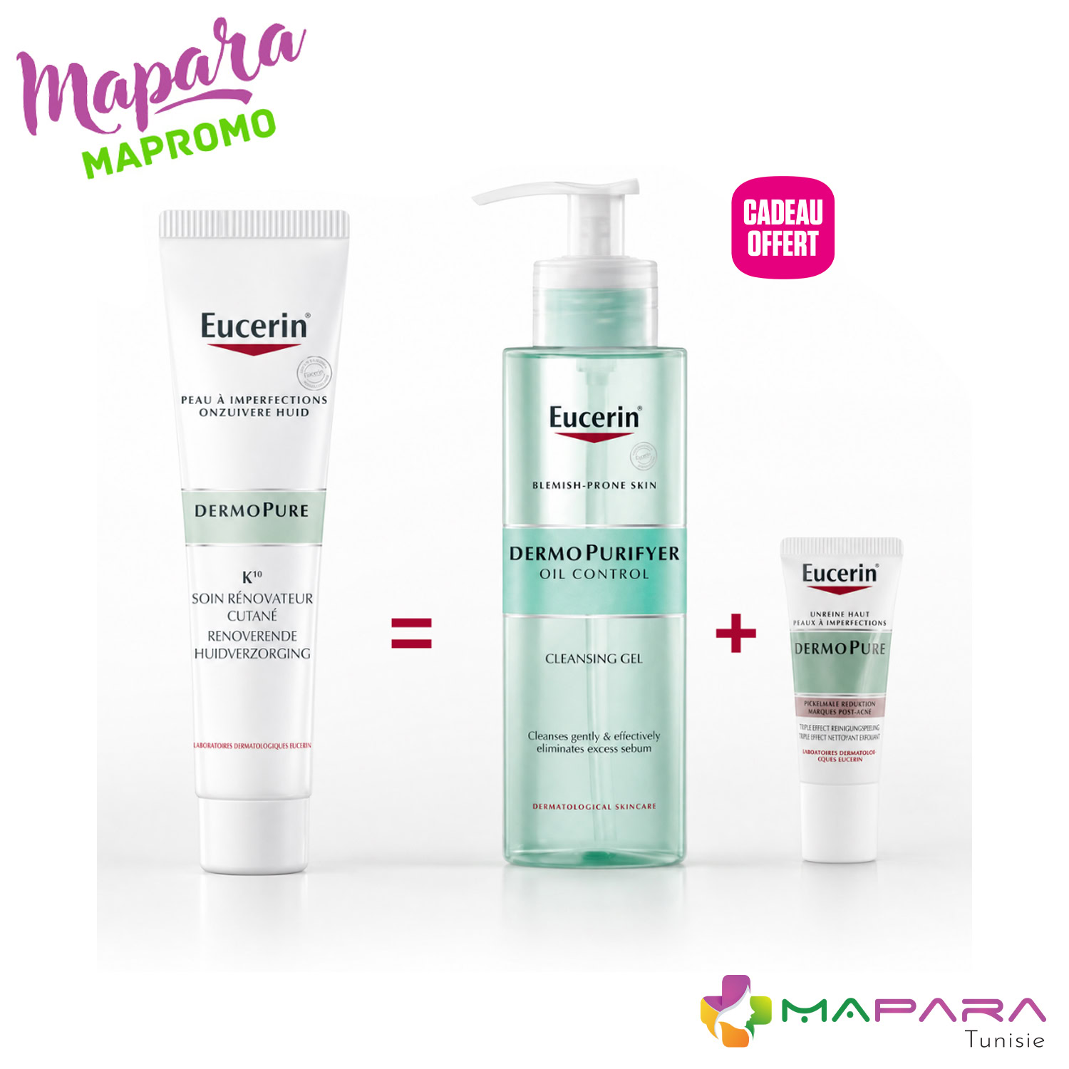 Eucerin dermopure routine anti-imperfections soin rénovateur k10 + gel nettoyant + mini soin offert Eucerin dermopure routine anti-imperfections soin rénovateur k10 + gel nettoyant + mini soin offert