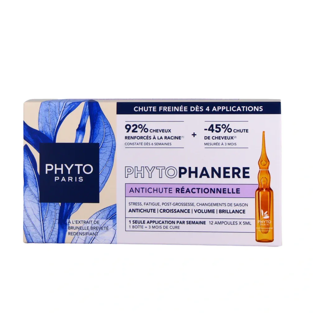 Phyto phytophanère traitement antichute réactionnelle 12 x 5ml